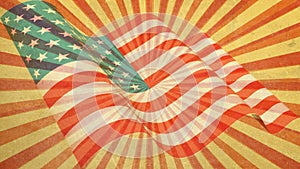 Retro illustration of United States flag