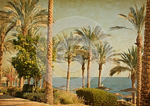 Retro image of beach