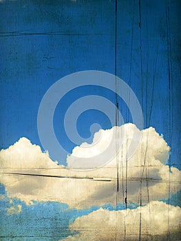 Retro image of cloudy sky