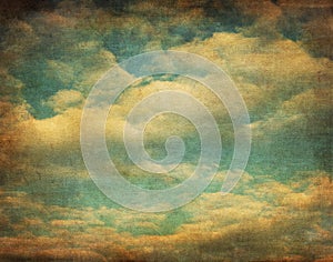 Retro image of cloudy sky