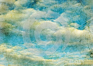 Retro image of cloudy sky