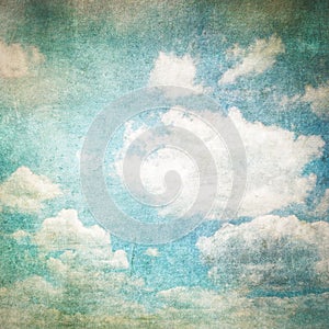 Retro image of cloudy sky