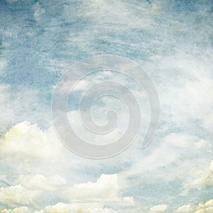 Retro image of cloudy sky