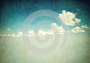 Retro image of cloudy sky