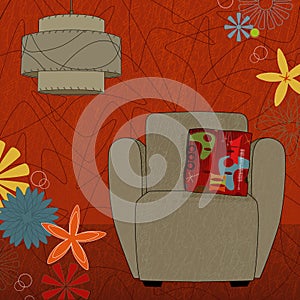 Retro-inspired room (Vector)