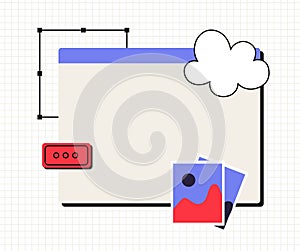 Retro interface for computer concept