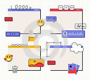 Retro interface elements set