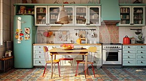 retro interior kitchen