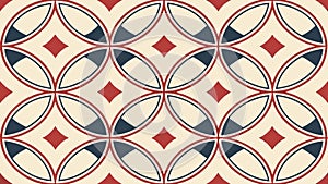 Retro Interlocking Rings Geometric Seamless Pattern, vector design Generative AI