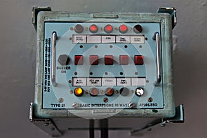 Retro interphone communication device aboard military navy ship