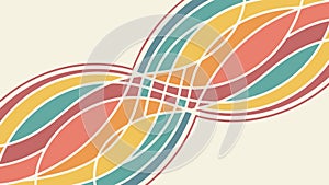 Retro Intersecting Wavy Lines Abstract Pattern, vector design Generative AI