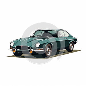 Retro Jaguar E Type 2 Car Vector Illustration