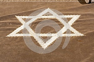 Retro Jewish synagogue tapestry textile pattern