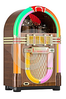 Retro jukebox, 3D rendering