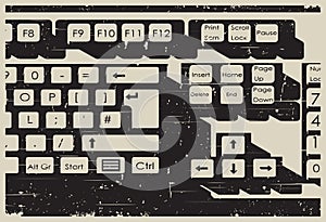 Retro keyboard close up poster