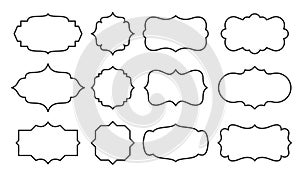 Retro label empty tag sticker text frame card set