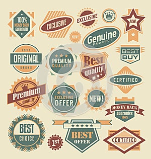 Retro labels and stickers collection