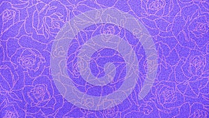 Retro Lace Floral Seamless Rose Pattern Purple Fabric Background Vintage Style