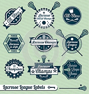 Retro Lacrosse League Labels and Stickers