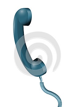 Retro land line phone blue. Call us illustration photo