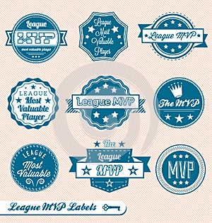 Retro League MVP Labels and Stickers
