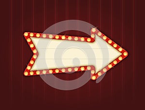 Retro Light box in Arrow Shape Template With Red Border