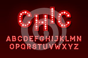 Retro light bulb font