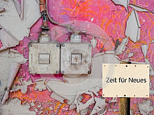 Retro light switch German Zeit fÃ¼r Neues sign