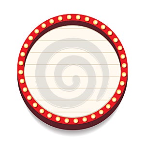 Retro lightbox vector template realistic style circle shape