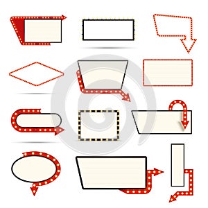 Retro Lightboxes Realistic Set