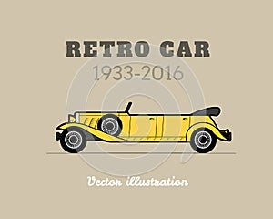 Retro limousine cabriolet car, vintage collection