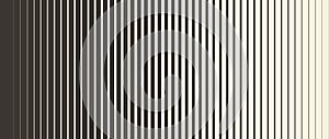 Retro linear halftone gradation texture. Fading thick to thin line gradient pattern. Parallel repeating stripe