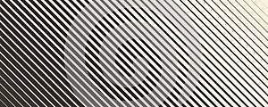 Retro linear halftone gradation texture. Fading thick to thin line gradient pattern. Parallel repeating stripe