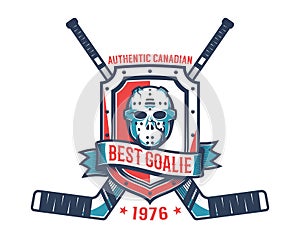 Retro logo of the hockey goalkeeper