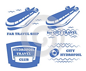 Retro logo with hydrofoil