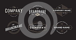 Retro logo set with typography Vol.1