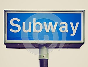 Retro look Subway sign