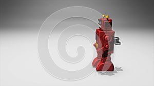 Retro look toy robot animation.