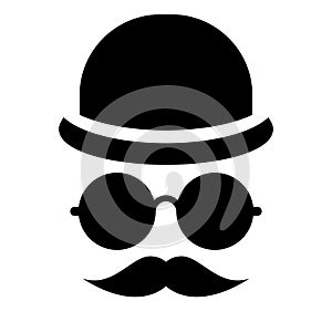 Retro man with black glasses vector cartoon