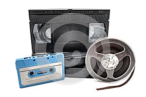 Retro media stuff on white