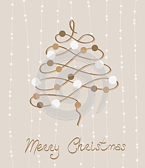 Retro Merry Christmas Postcard