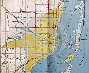 Retro Miami, Florida Map