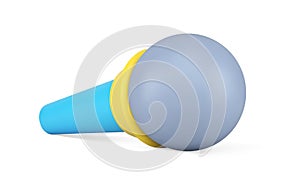 Retro microphone 3d icon. Speaker for sound amplification and voice recording