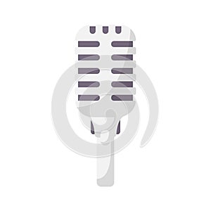 Retro Microphone Flat Illustration. Clean Icon Design Element on Isolated White Background