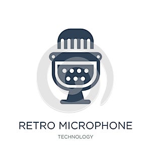 retro microphone icon in trendy design style. retro microphone icon isolated on white background. retro microphone vector icon