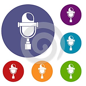 Retro microphone icons set