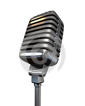 Retro microphone isolated on white background