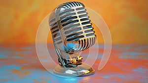 Retro microphone studio recording abstract background