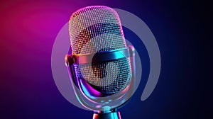 Neon Retro Microphone