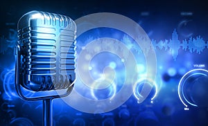 Retro Microphone and Control Panel.